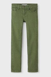 Name It Green Slim Fit Cotton Twill Chino Trousers With Adjustable Waist - Image 3 of 6