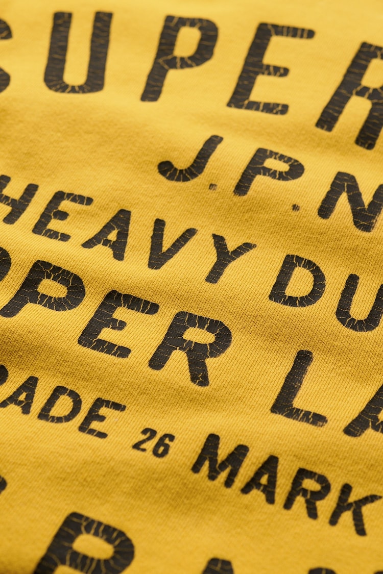 Superdry Pigment Yellow Copper Label Graphic Crew Sweat Top - Image 5 of 5