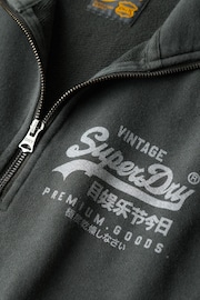 Superdry Washed Black 100% Cotton Classic Vl Graphic Half Zip Hoodie - Image 5 of 5