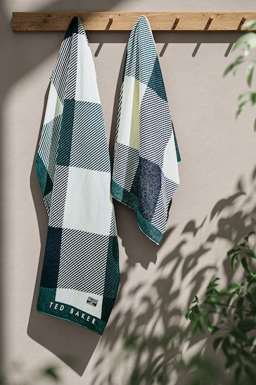Ted Baker Green House Check Beach Towel
