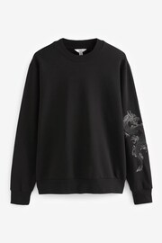 Black Japanese Dragon Graphic Crew Sweat Top - Image 1 of 13