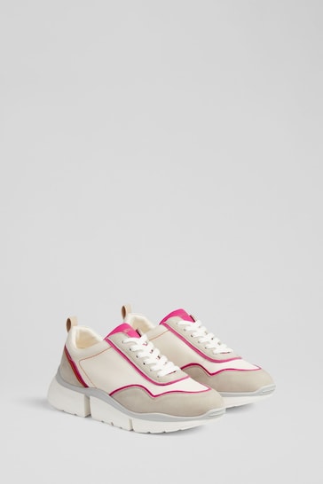 LK Bennett Step Leather And Suede Trainers