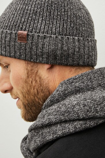 Charcoal Grey Beanie Hat and Scarf Set