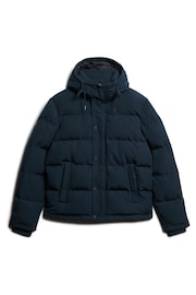 Superdry Eclipse Navy Everest Short Hooded Puffer Coat Jacket - Image 3 of 5