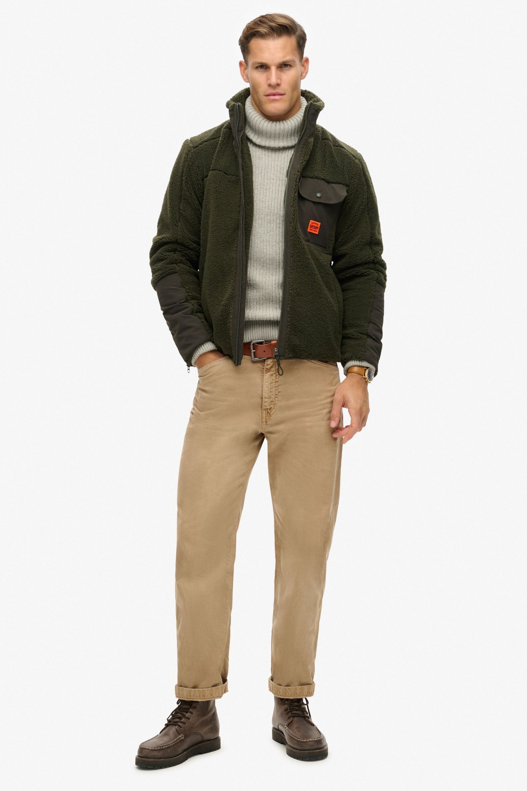Buy Superdry Olive Green Expedition Borg Hybrid Jacket from Next Canada