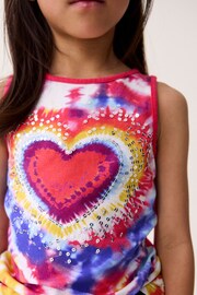 Pink/Blue Sequin Tie Dye Heart Vest (3-16yrs) - Image 4 of 4