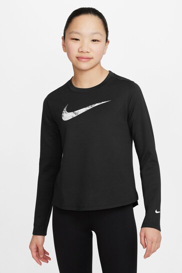 Nike Black Dri-FIT One Long-Sleeve Base Layer Top