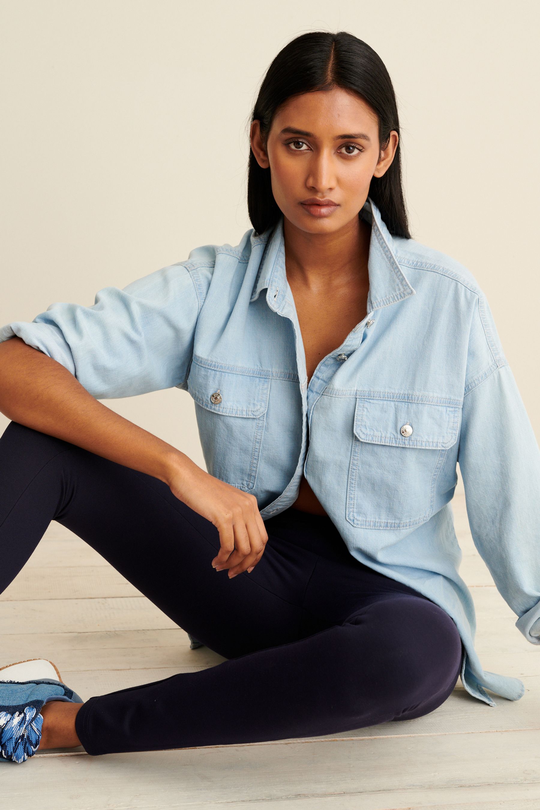 Navy blue top ponte leggings