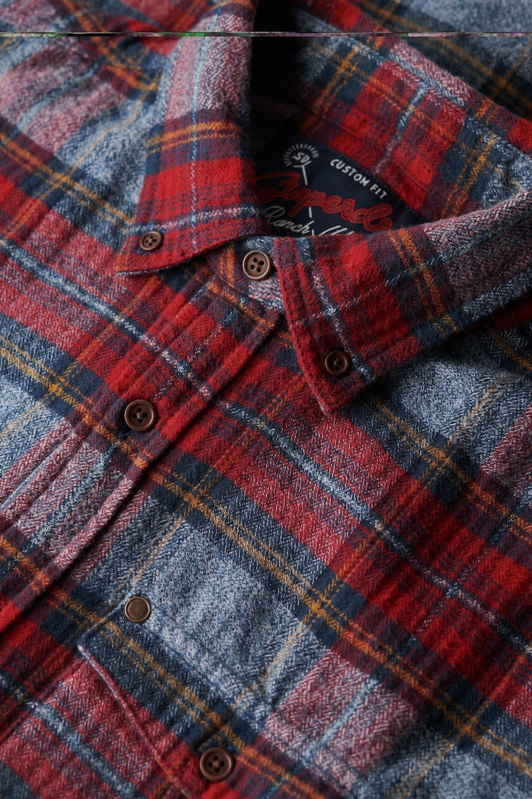 Superdry Red Grindle Check Merchant Check Shirt - Image 5 of 5