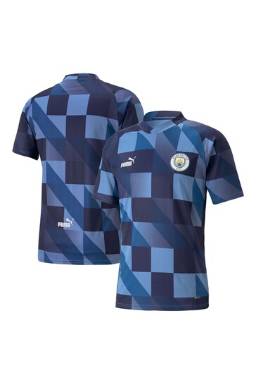 Puma Blue Chrome Manchester City Prematch T-Shirt Kids
