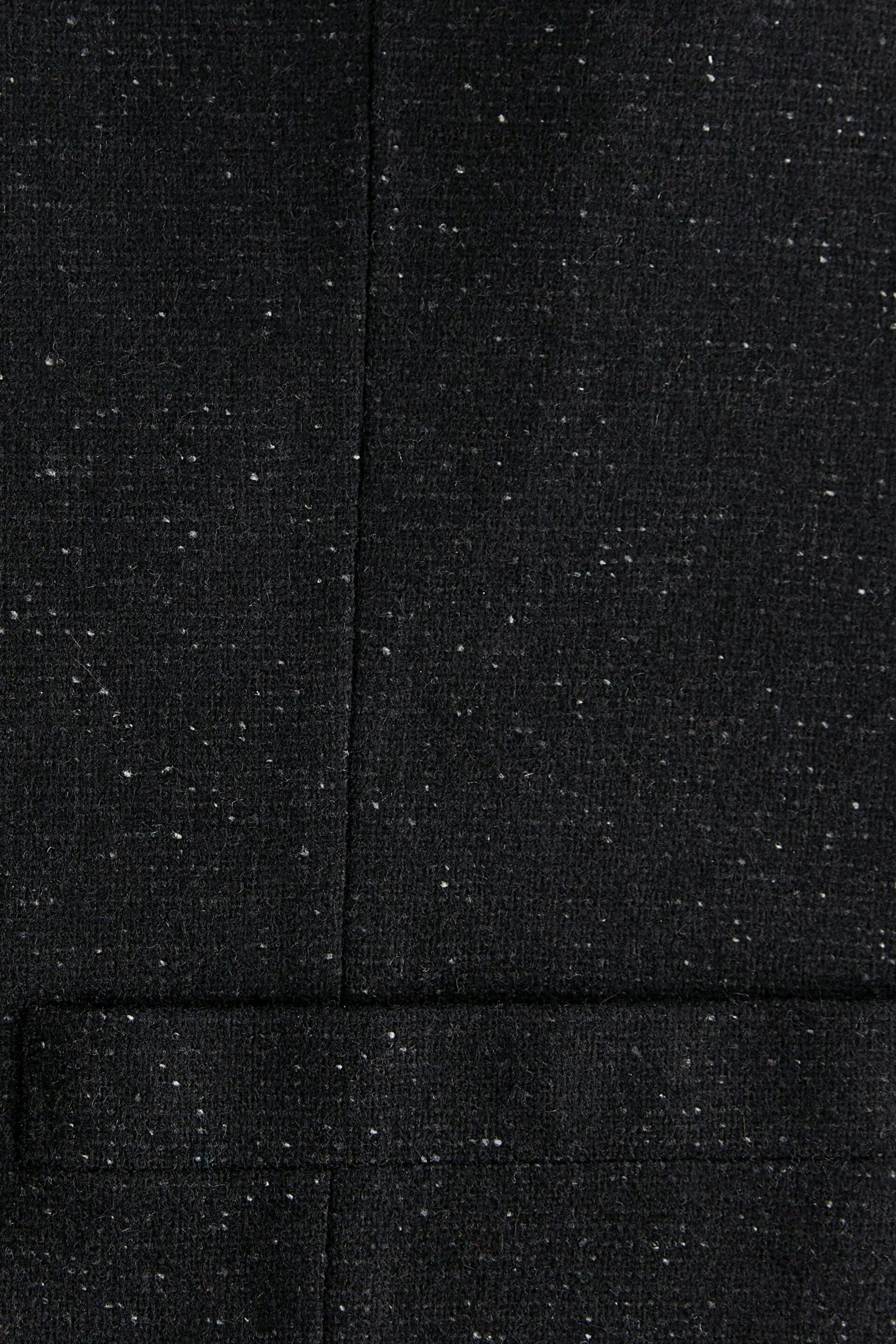 Black Regular Fit Nova Fides Italian Fabric Textured Waistcoat - Image 8 of 10