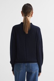 Reiss Navy Carly Wool Blend Button-Through Cardigan - Image 4 of 5