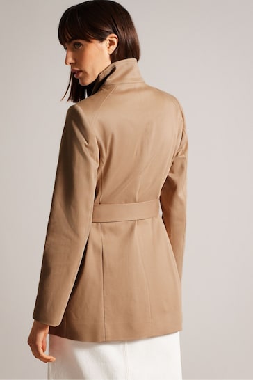 Ted Baker Brown Hip Length Rosiaas Wrap Trench Coat