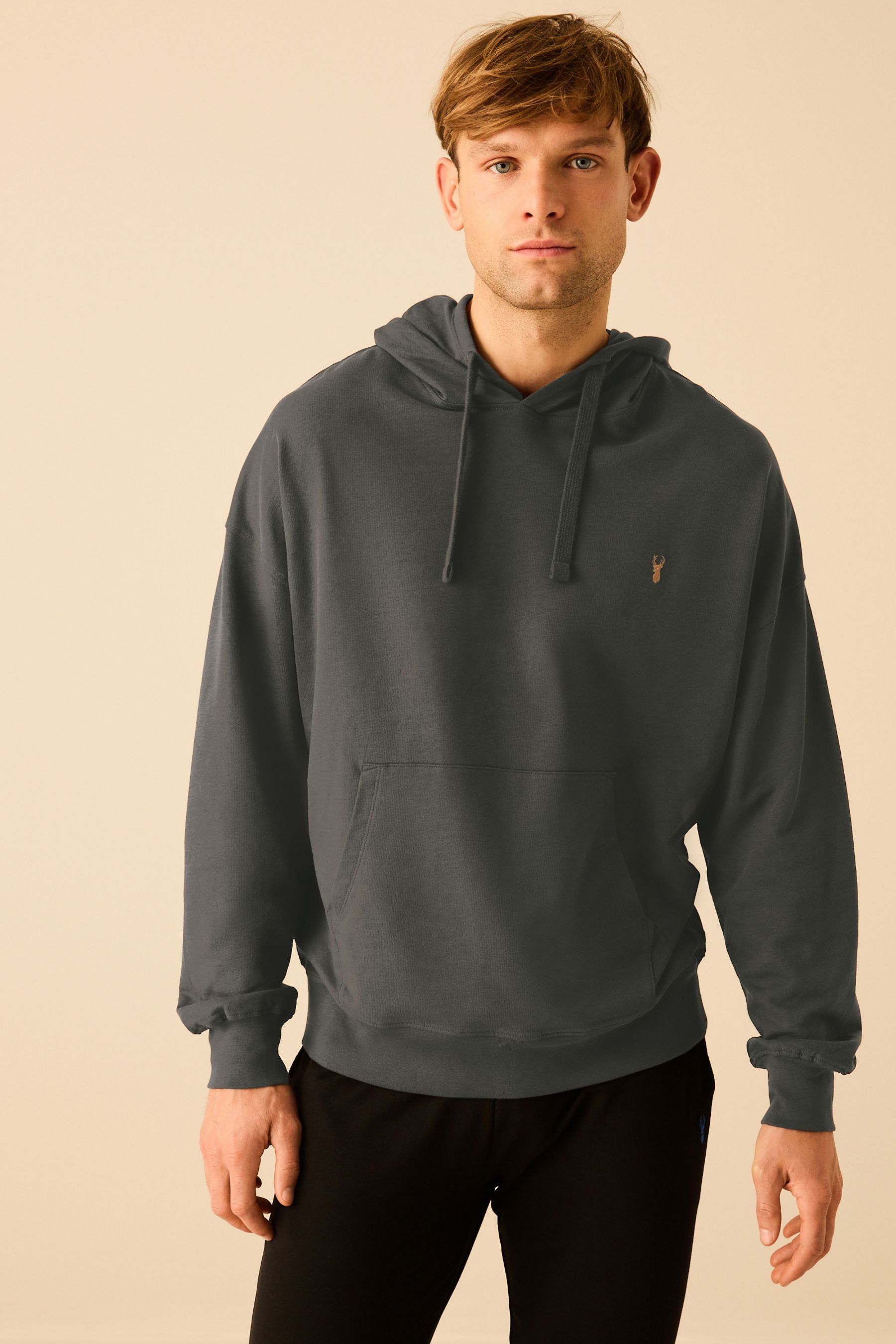 Grey oversized zip up hoodie best sale