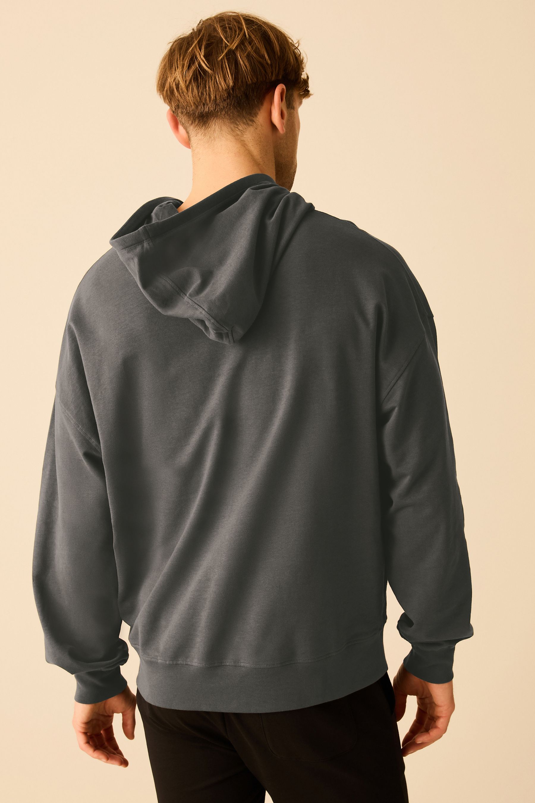 Buy Slate Grey Lightweight Oversized Zip Up Hoodie from Next Luxembourg