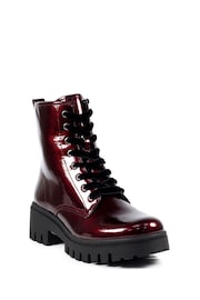 Lunar Burgundy Red Danni Patent Ankle Boots - Image 2 of 9
