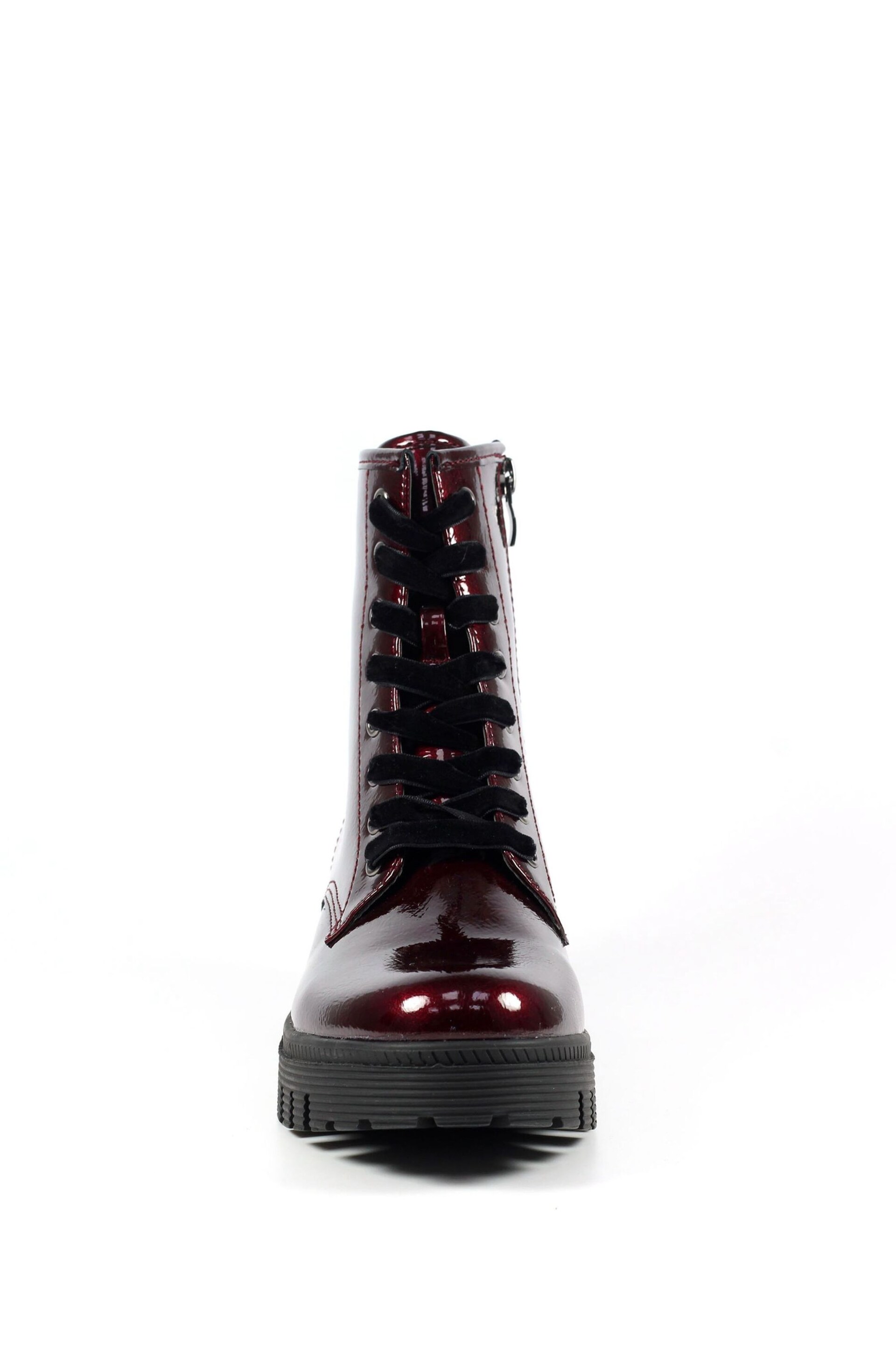 Lunar Burgundy Red Danni Patent Ankle Boots - Image 4 of 9