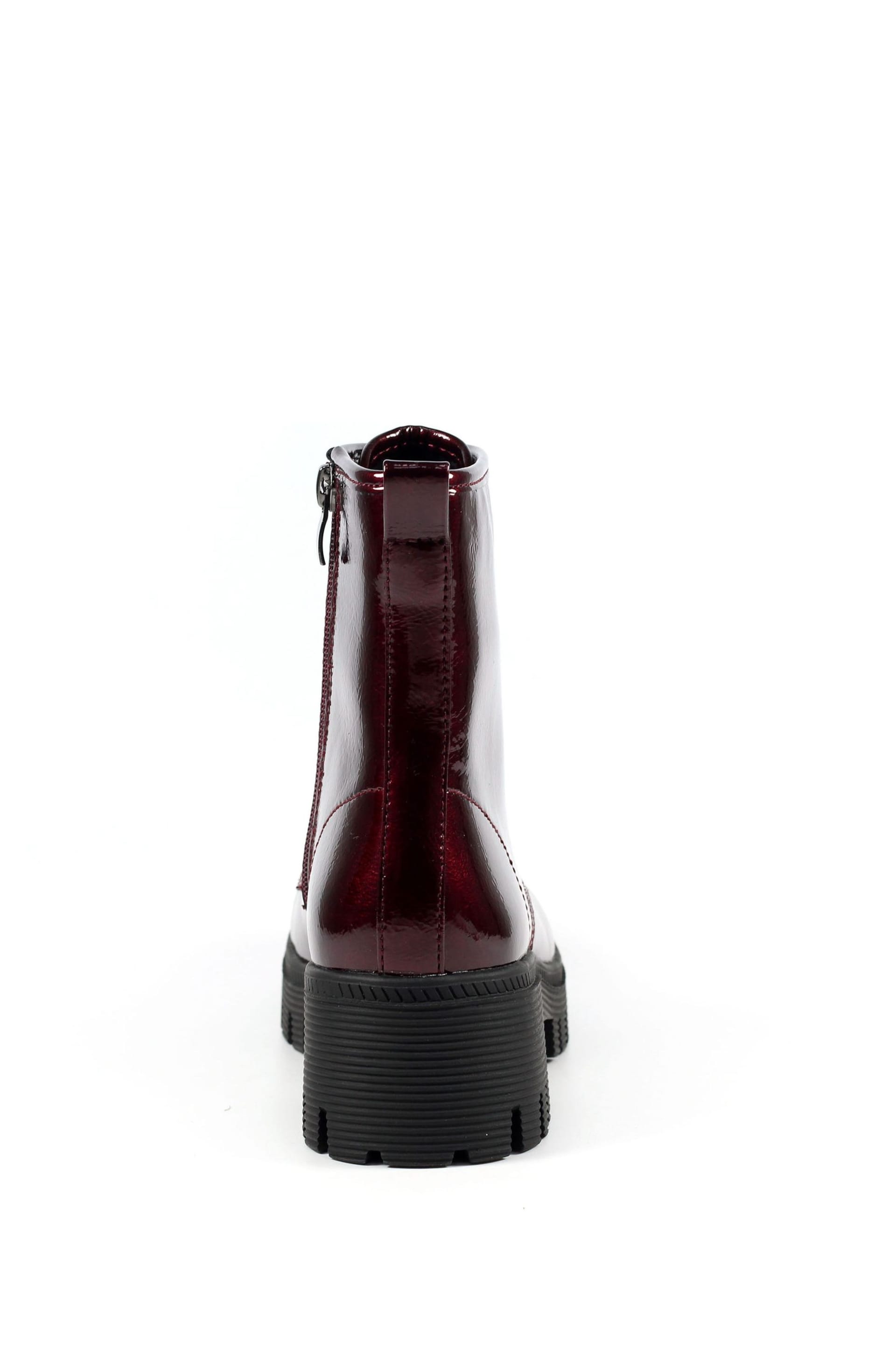 Lunar Burgundy Red Danni Patent Ankle Boots - Image 5 of 9