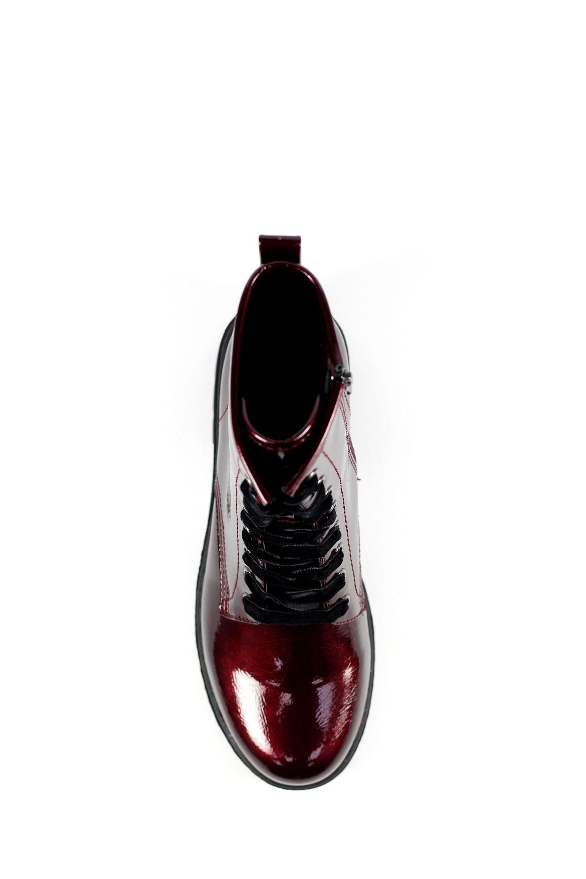 Lunar Burgundy Red Danni Patent Ankle Boots - Image 6 of 9