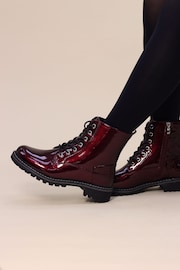 Lunar Burgundy Red Danni Patent Ankle Boots - Image 9 of 9