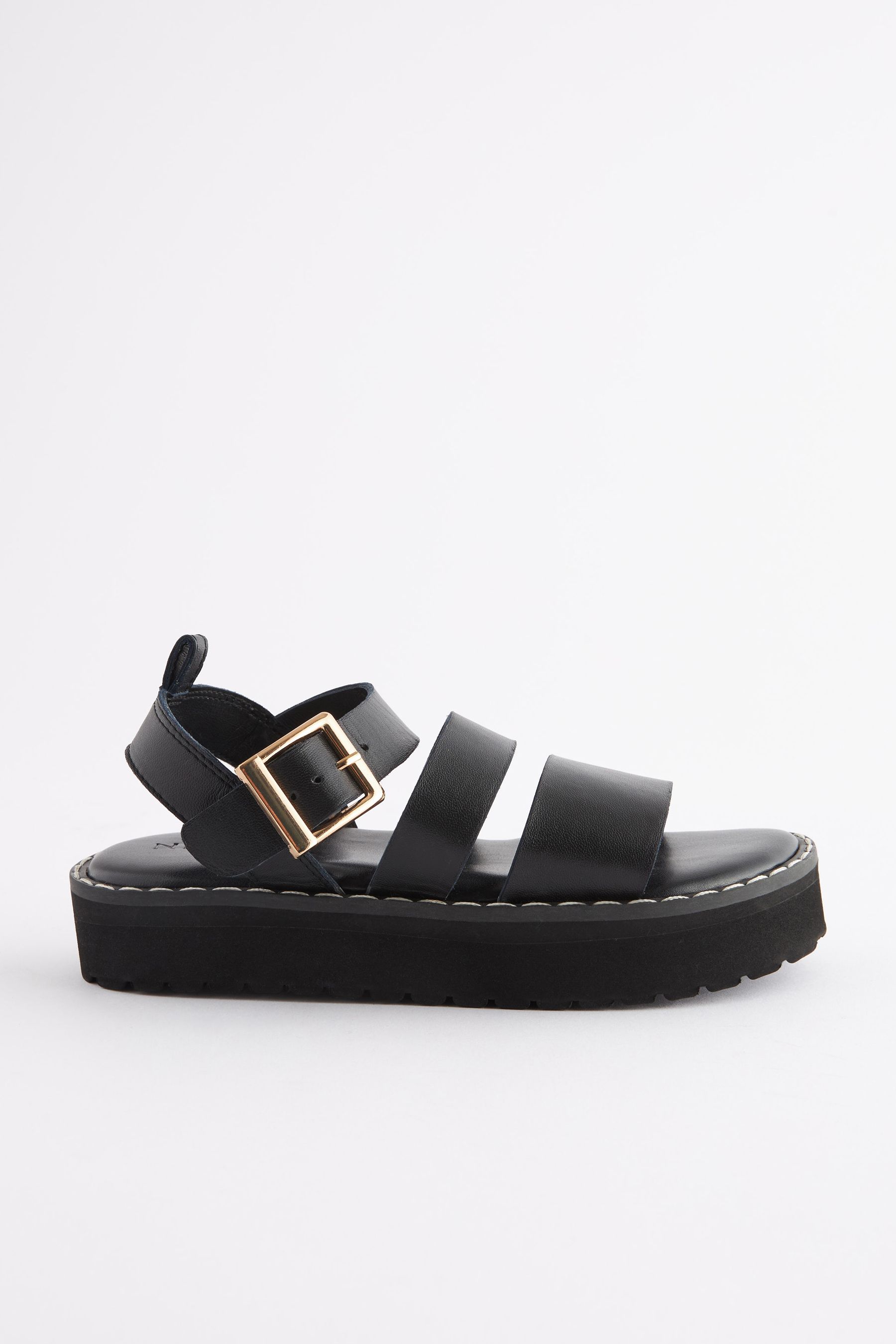 Black and white chunky sandals outlet