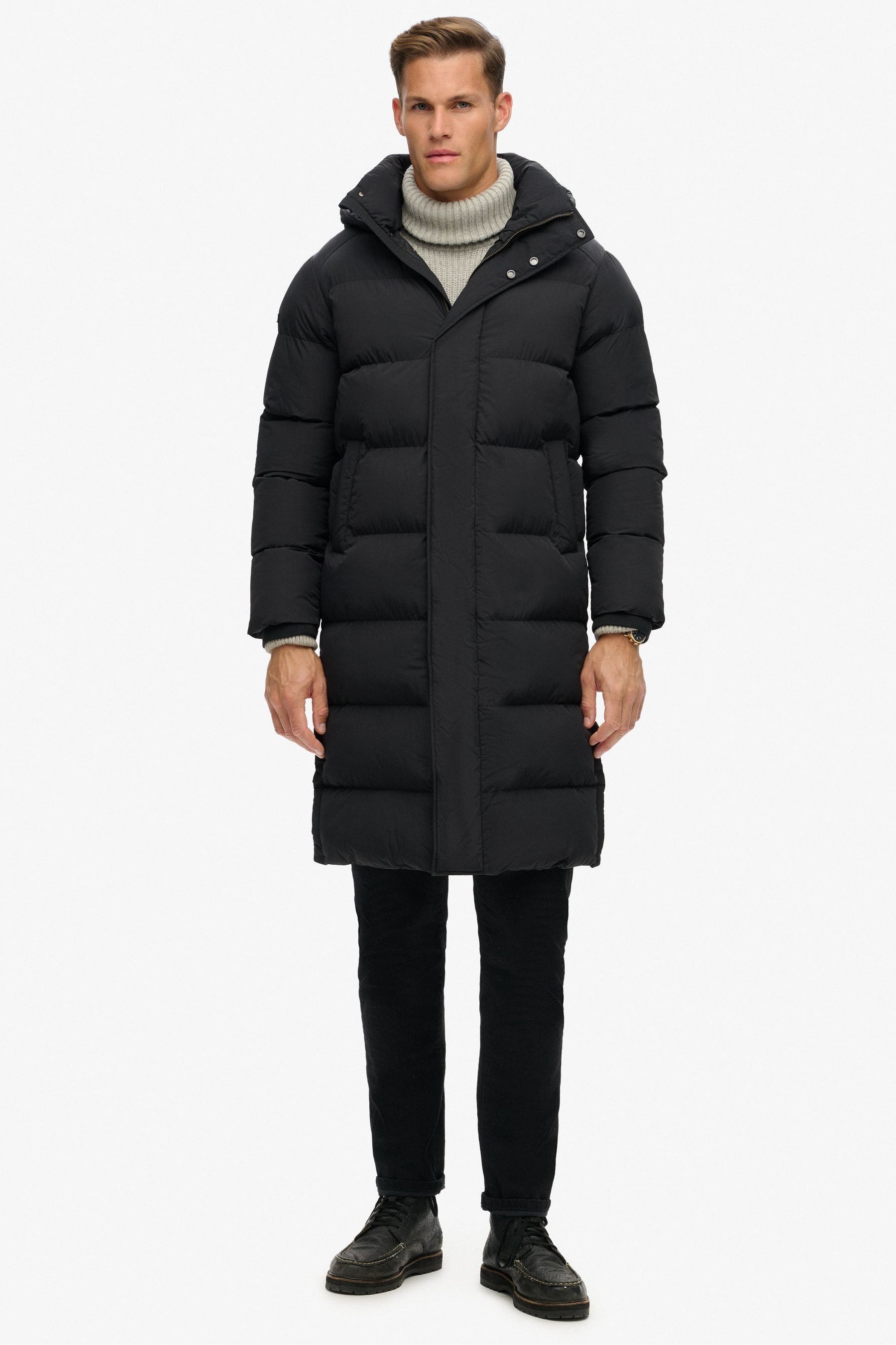 Superdry long puffer jacket on sale