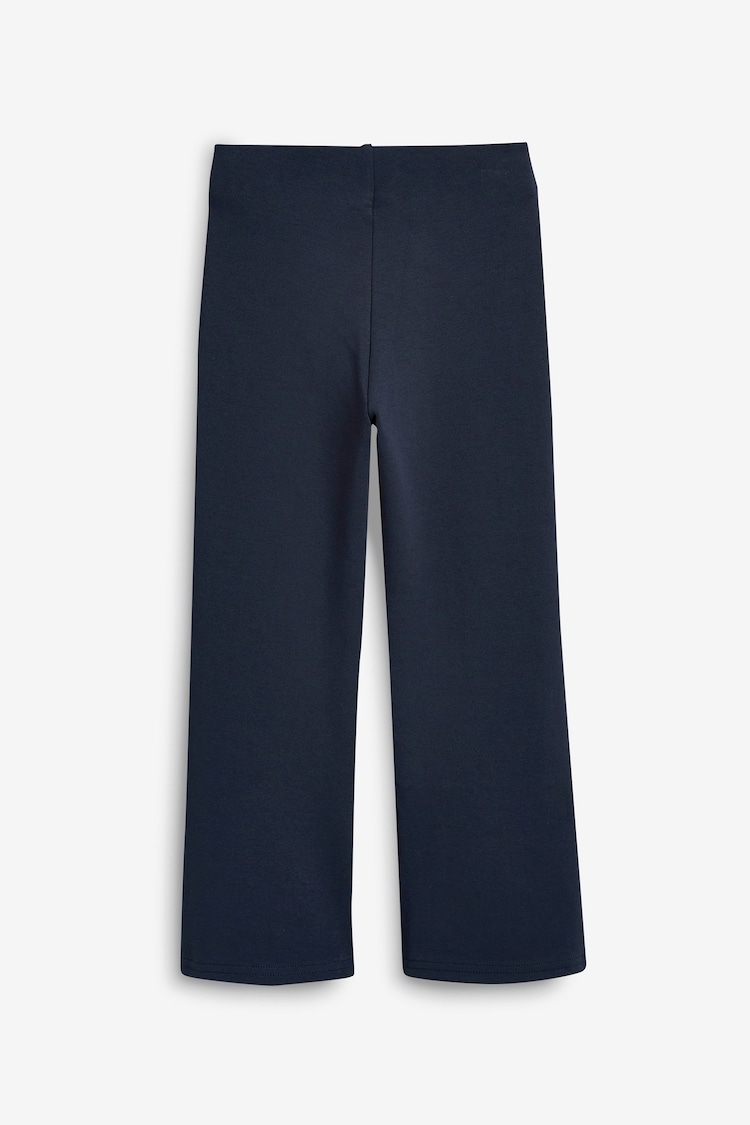 Navy Blue Cotton Rich Jersey Stretch Pull-On Boot Cut Trousers (3-16yrs) - Image 6 of 8