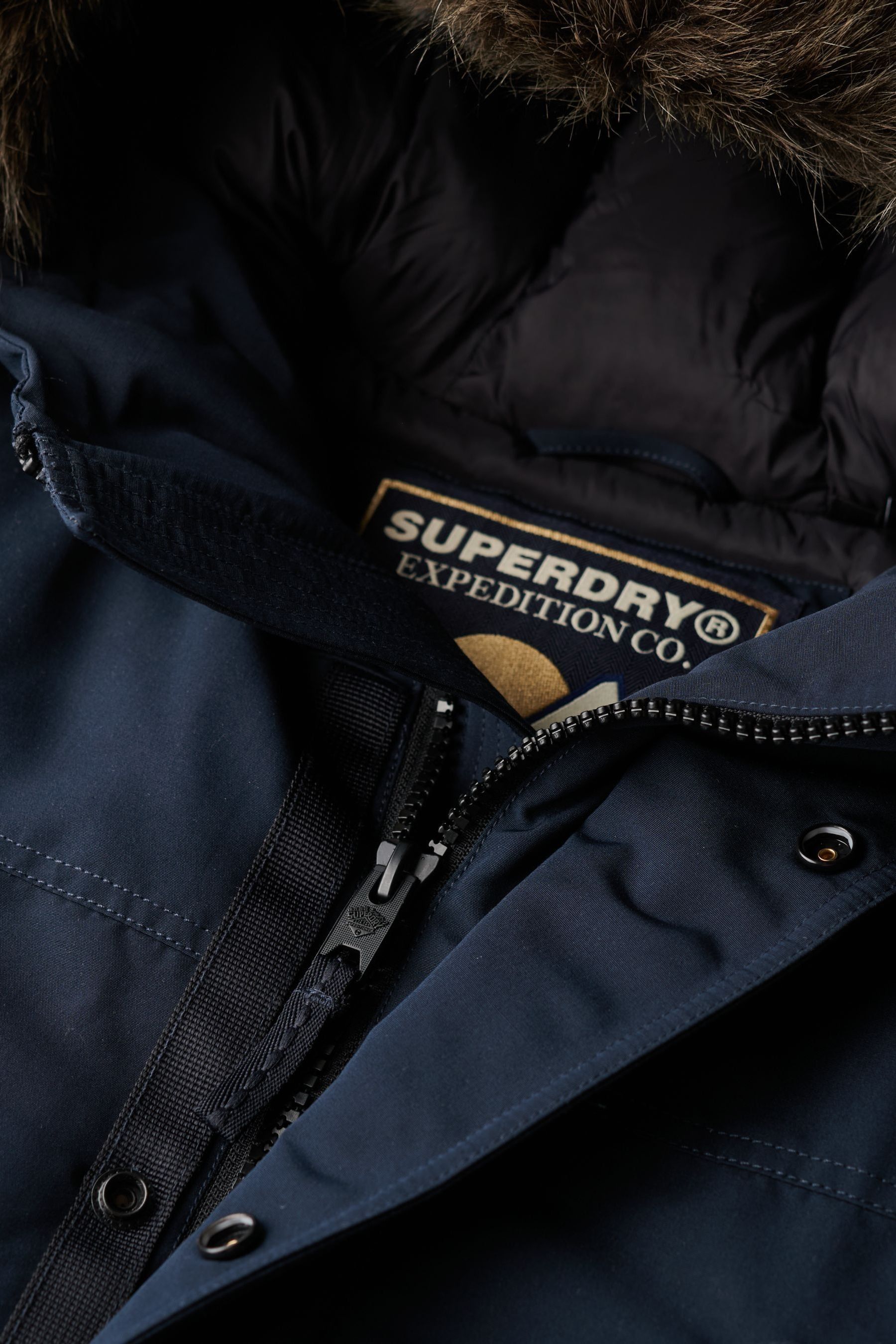 Buy Superdry Eclipse Navy Everest Faux Fur Parka Coat Jacket from Next Oman