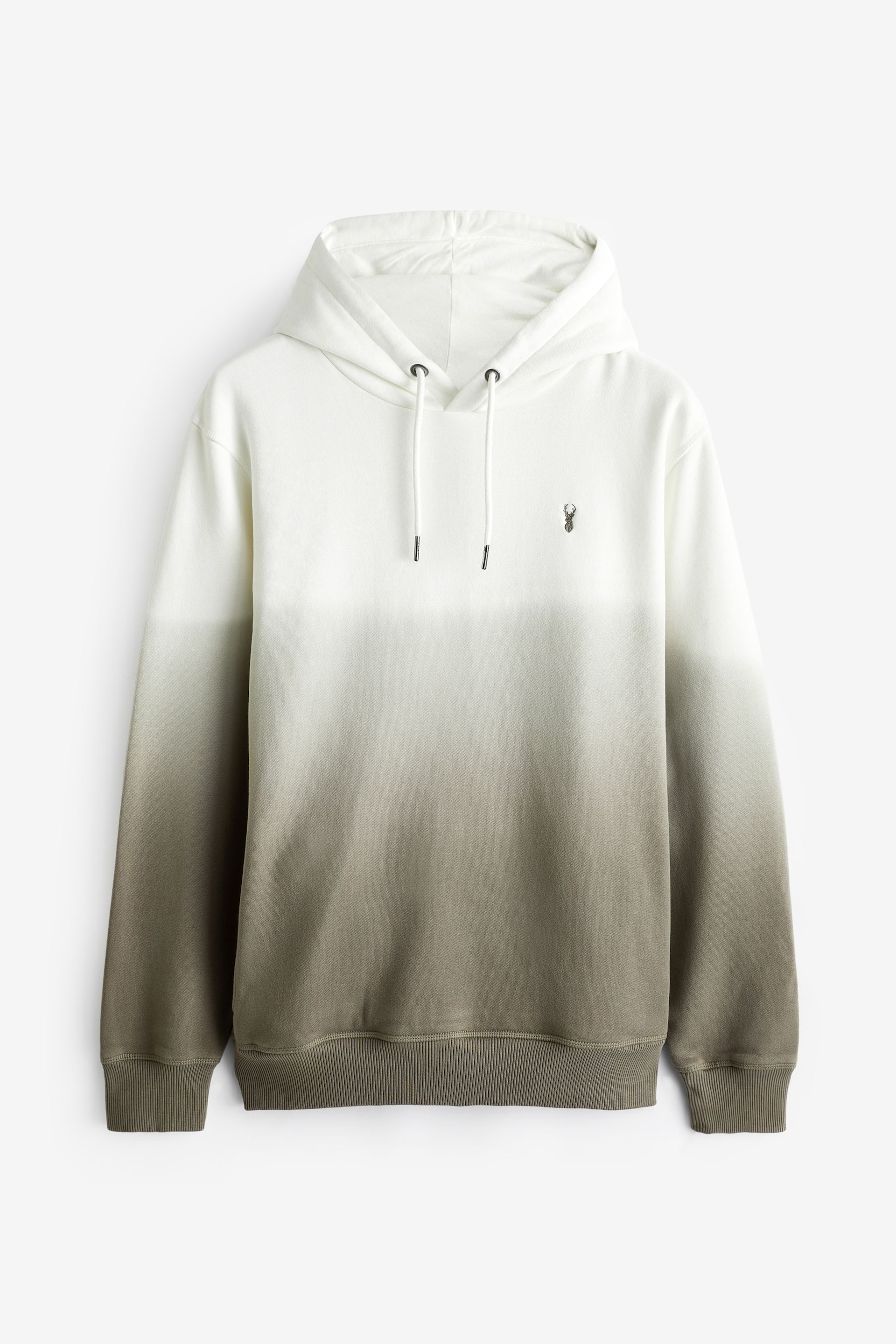 Ecru Dip Dye Ombre Hoodie - Image 8 of 10