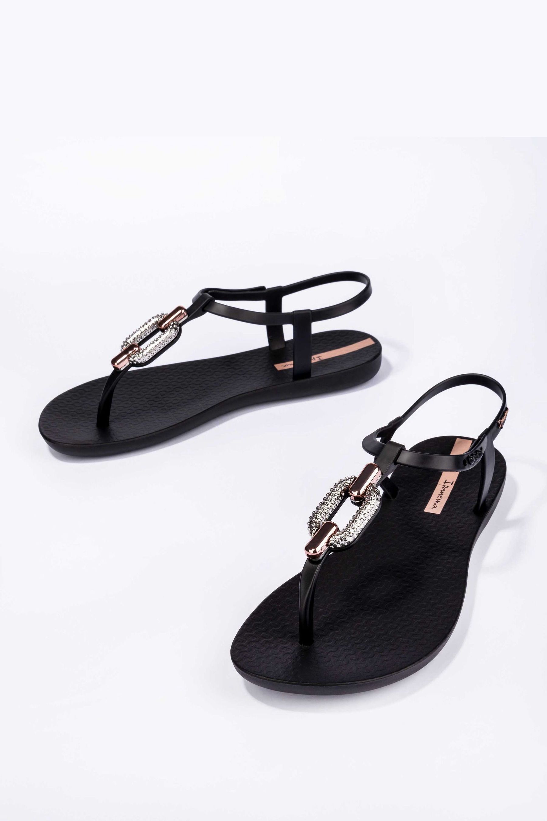 Buy Ipanema Sparkle Rose Black Sandals from Next Luxembourg