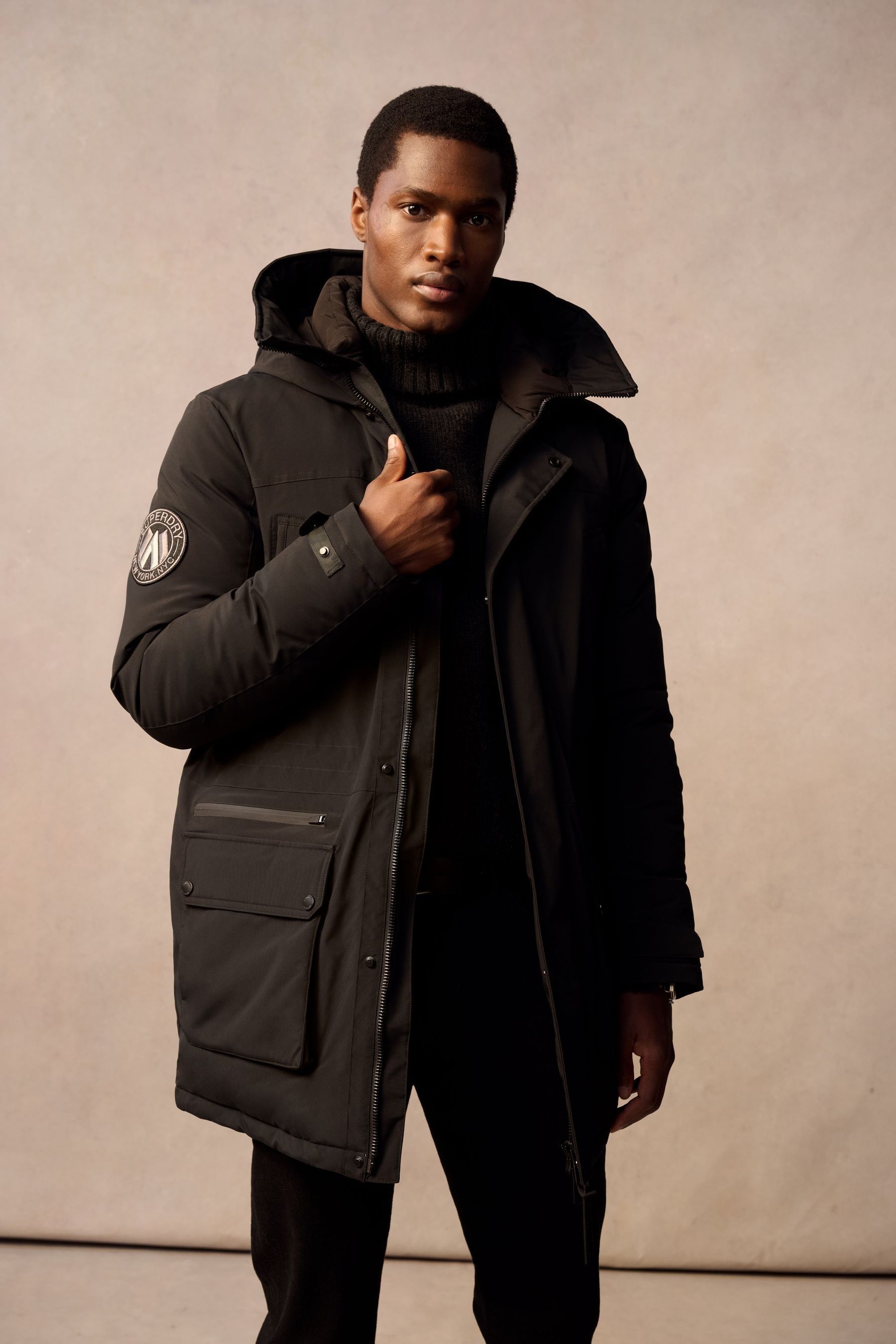 Superdry dark elements hooded parka jacket on sale