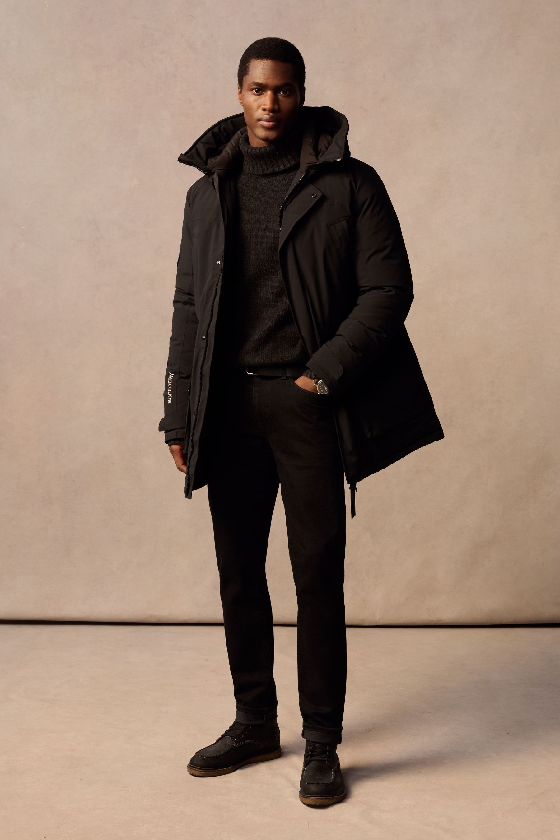 Buy Superdry Black City Padded Parka Coat Hooded and Water Repellent Jacket from Next United Arab Emirates