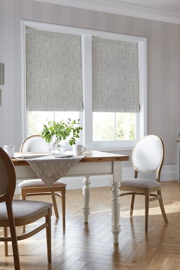 Laura Ashley Grey Whinfell Silver Made to Measure Roman Blind