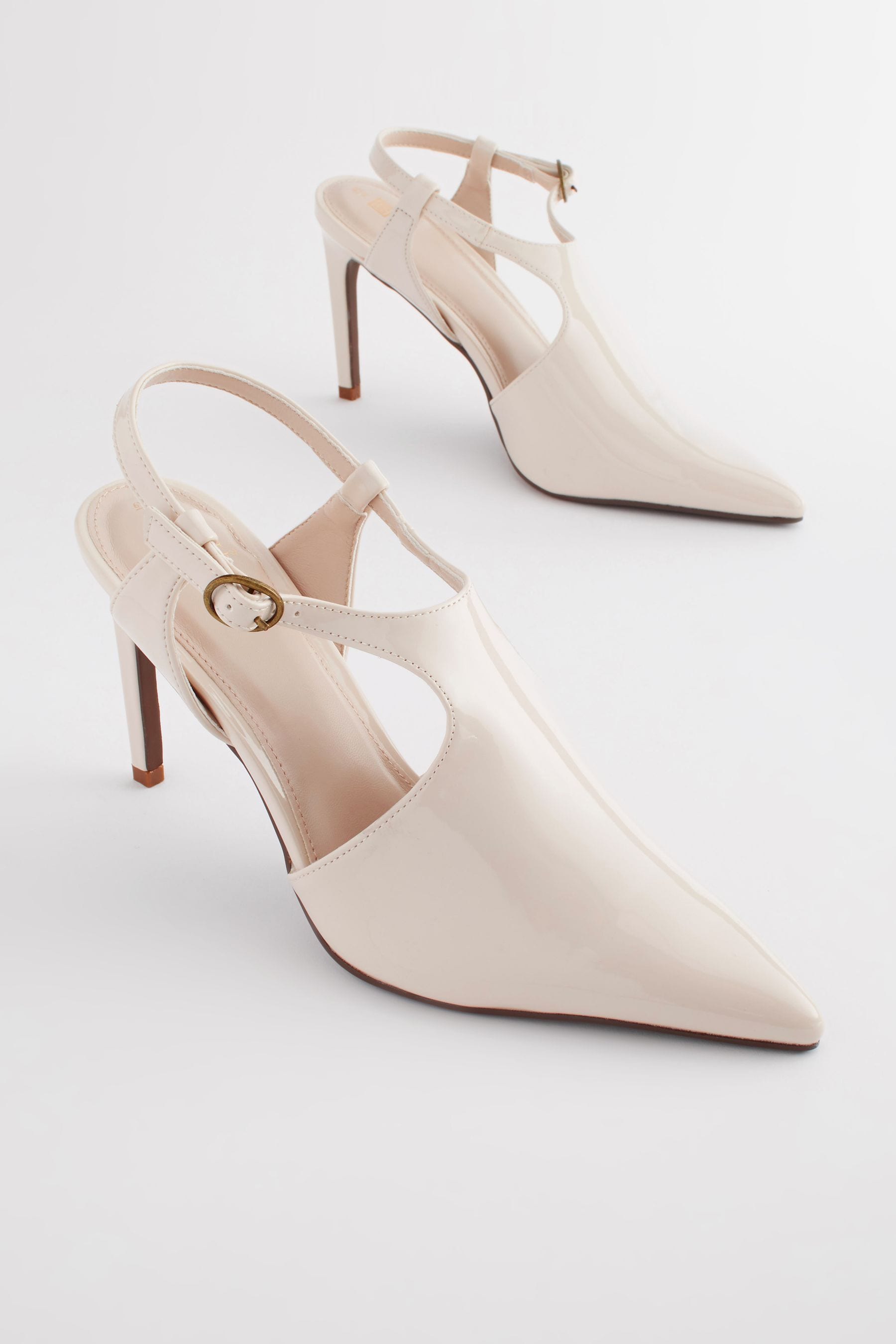 Buy Bone White Forever Comfort Point Toe Cut Out Heel Shoes from Next Luxembourg