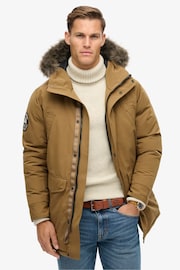 Superdry Kangaroo Brown Everest Faux Fur Parka Coat Jacket - Image 1 of 5