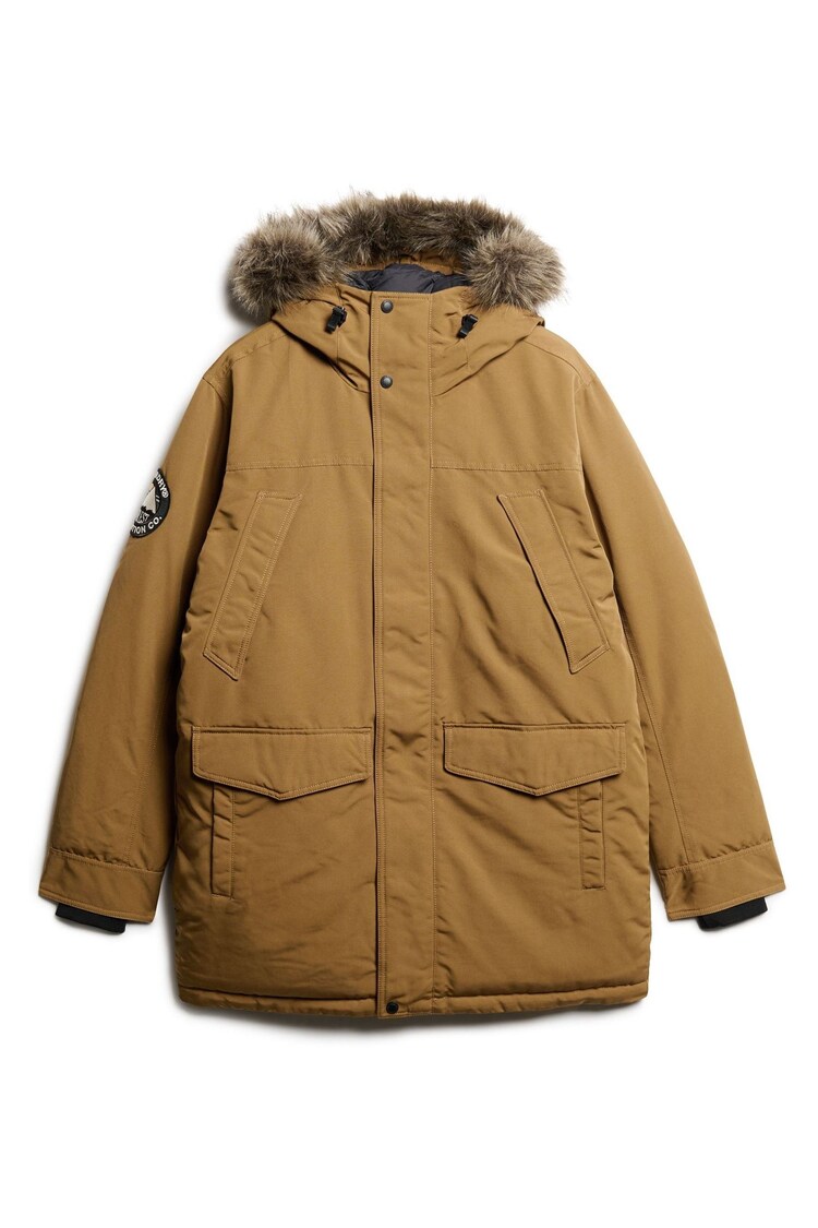 Superdry Kangaroo Brown Everest Faux Fur Parka Coat Jacket Ackermann - Image 5 of 5