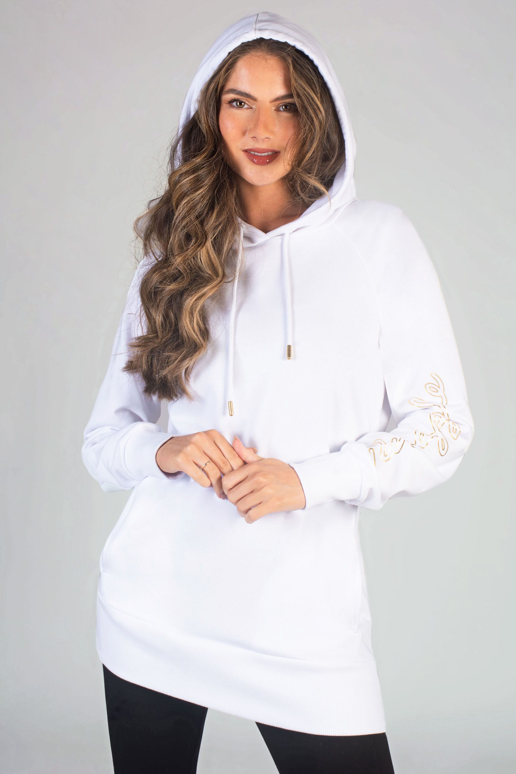 Buy Pineapple White Womens Longline Logo Hoodie from Next Pakistan