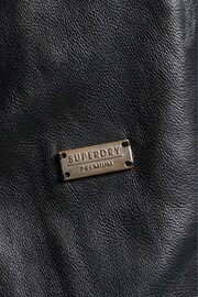 Superdry Black Rylee Leather Biker Jacket - Image 7 of 8