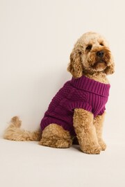 Pink Cable Stitch Dog Jumper - Image 2 of 9