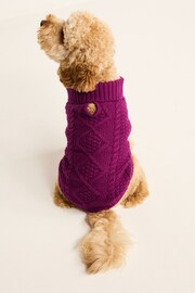 Pink Cable Stitch Dog Jumper - Image 4 of 9