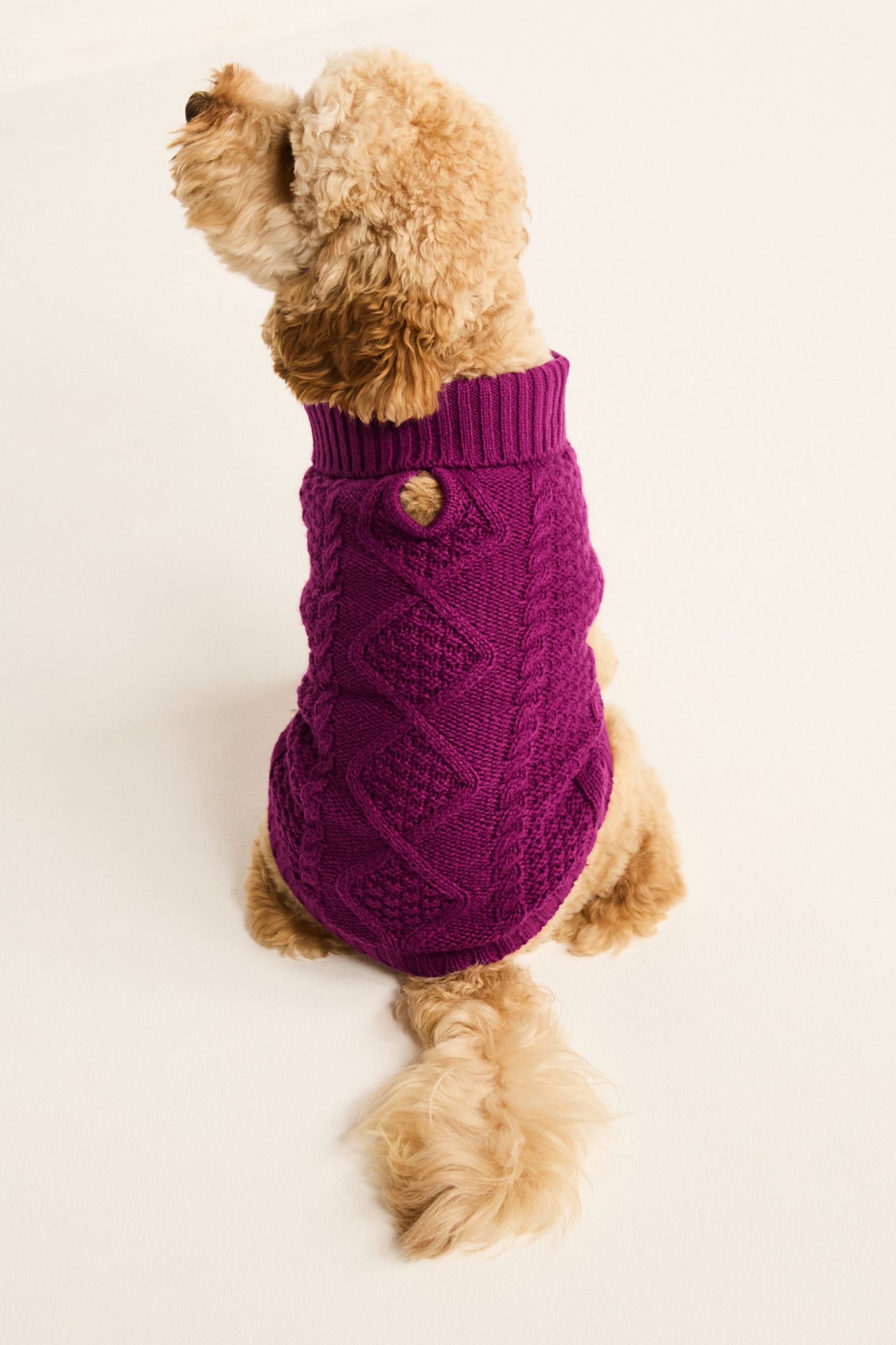 Pink Cable Stitch Dog Jumper - Image 4 of 9