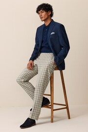 Neutral Slim Fit Check Smart Trousers - Image 2 of 8