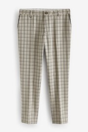 Neutral Slim Fit Check Smart Trousers - Image 6 of 8