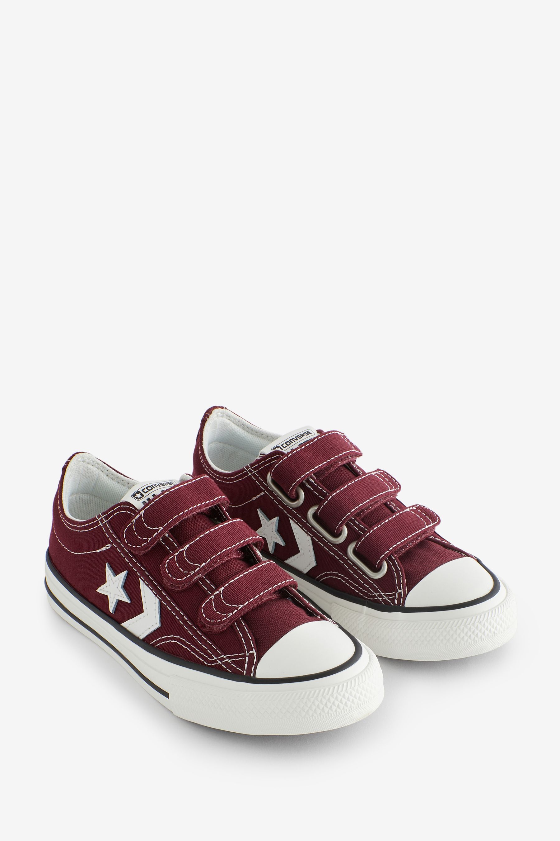 Burgundy top converse junior