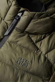 Superdry Khaki Green Marl Hooded Knit Storm Hybrid Jacket - Image 8 of 8