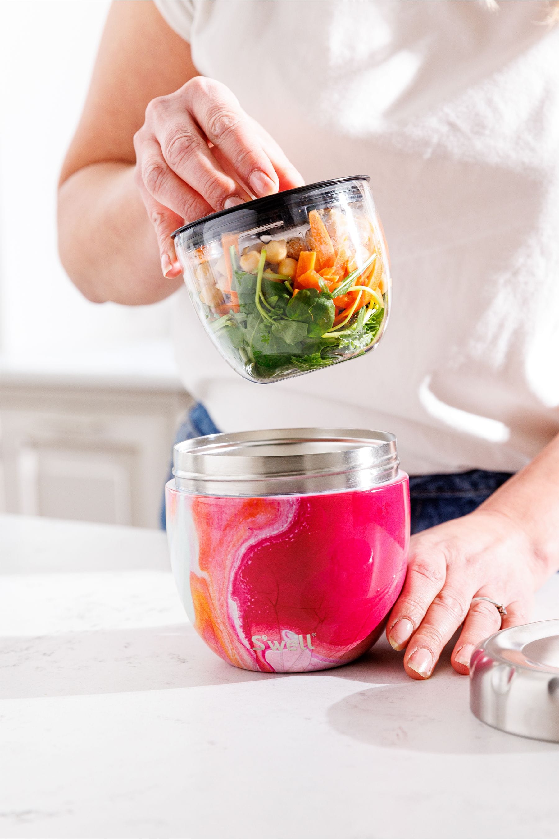 Buy S well Rose Pink Eats 2 In 1 Insulated Travel Food Bowl 636ml