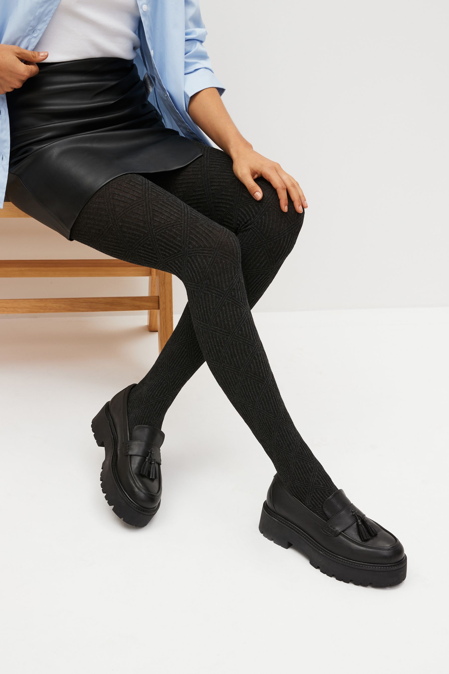 Grey online patterned tights