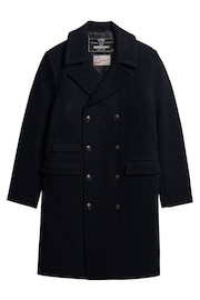 Superdry Eclipse Navy Merchant Wool Long Coat - Image 5 of 6