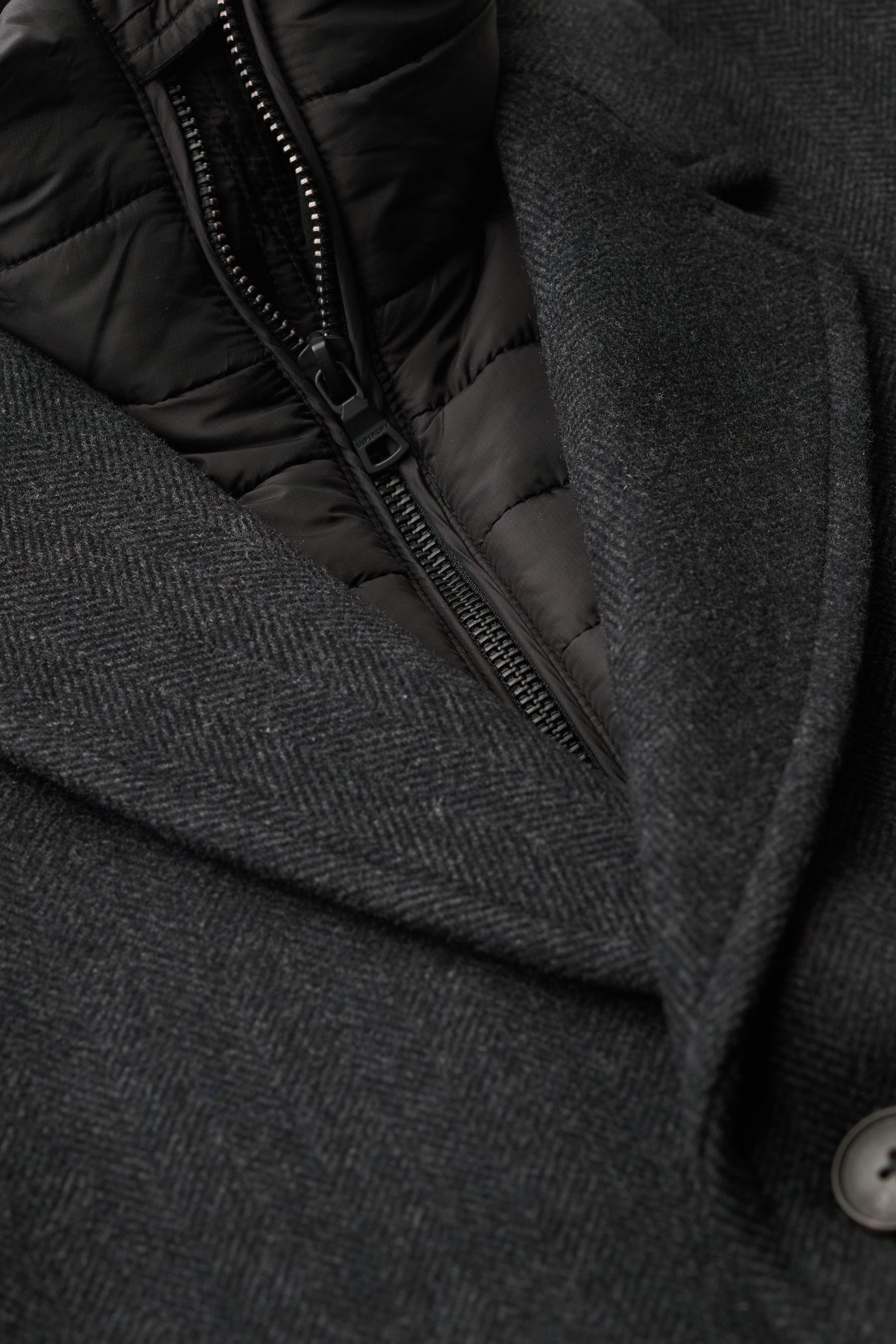 Superdry herringbone coat on sale