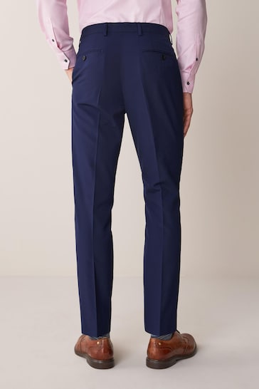 Bright Blue Regular Fit Suit Trousers